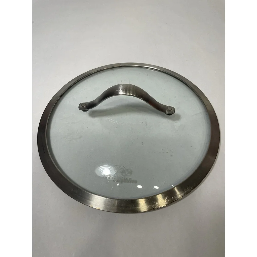 Glass Lid For Pan Or Pot 10inches Round With Metal Handle Black Grip Kitchen